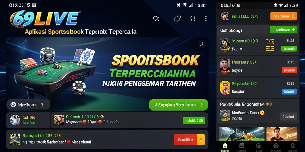 Tampilan antarmuka pengguna 69LIVE saat melakukan taruhan olahraga.