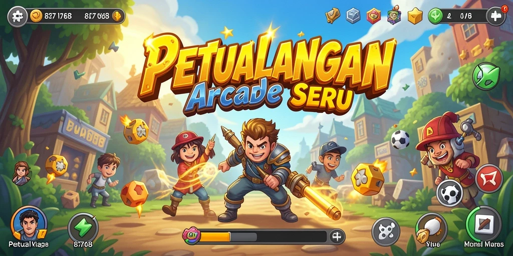 Tampilan gameplay <strong>8768</strong> yang seru dalam suasana Arcade.