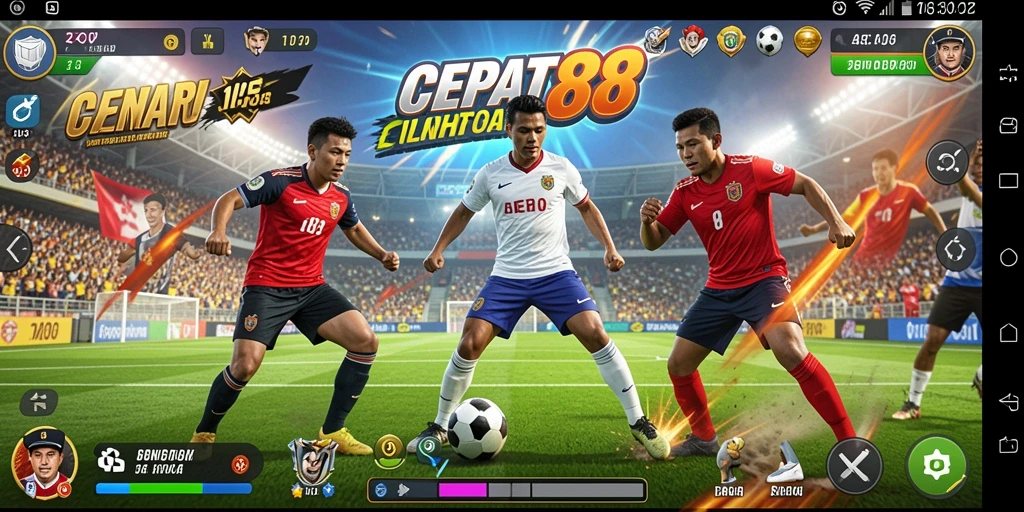 Tampilan gameplay seru dalam <strong>CEPAT88</strong> dengan aksi olahraga mendebarkan.