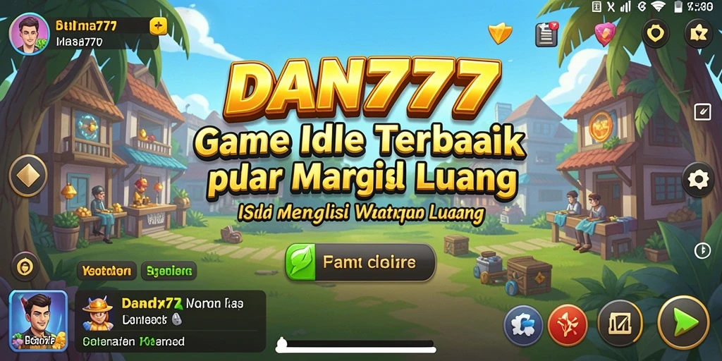Screenshot utama menampilkan gameplay santai dan karakter unik dari DAN777.