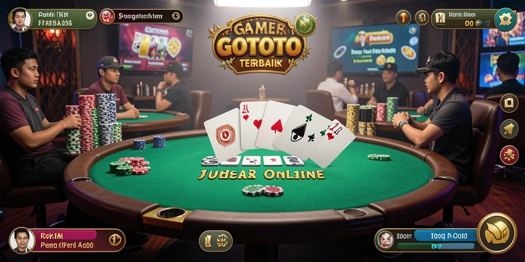 Tampilan gameplay Poker yang menegangkan dan seru di GOTOTO.