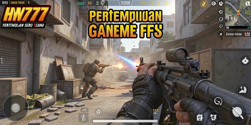 Screenshot gameplay HW777 menampilkan aksi tembak-menembak yang mendebarkan.