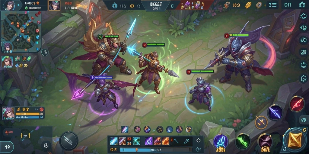 Tampilan gameplay seru di arena MOBA IDEBET.