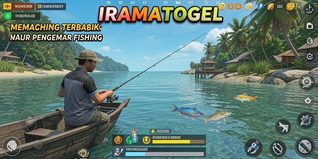 Tampilan gameplay menarik dari IRAMATOGEL dengan pengalaman memancing yang seru.