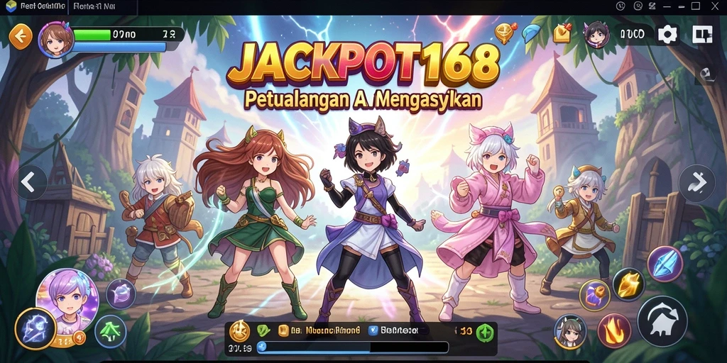 Gameplay seru dalam JACKPOT168 dengan karakter Anime favorit.