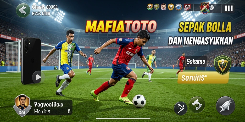 Screenshot utama MAFIATOTO menampilkan aksi sepak bola yang mendebarkan.