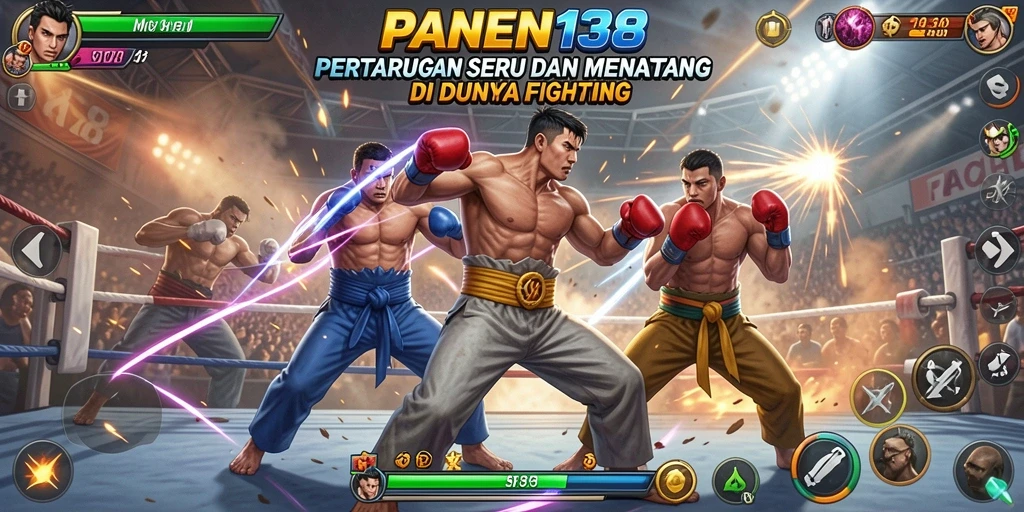 Screenshot menggambarkan pertarungan intens di PANEN138.