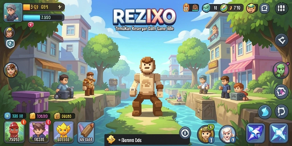Tampilan gameplay <strong>REZIXO</strong> yang menyenangkan dan imersif.