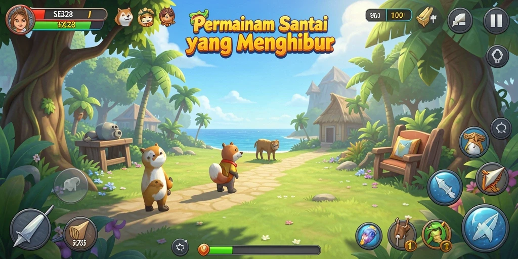 Gameplay SE328 yang ceria dan menghibur di setiap level.