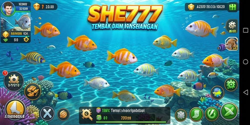 Gameplay seru menangkap ikan dalam SHE777.