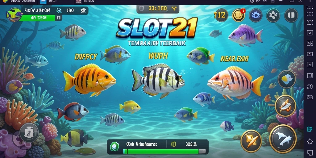 Screenshot utama SLOT21 menampilkan gameplay Tembak Ikan yang seru dan interaktif.