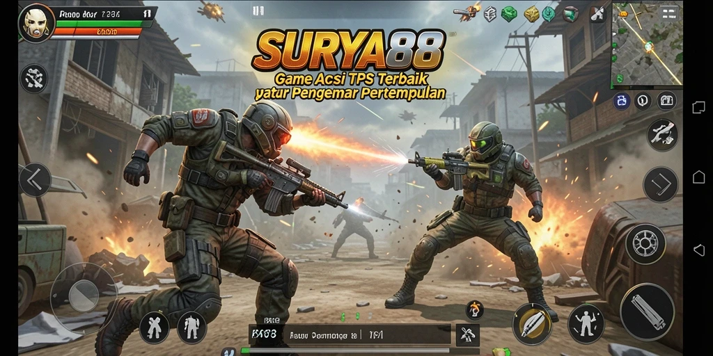 Gameplay SURYA88 menampilkan aksi pertempuran yang seru dan mendebarkan.