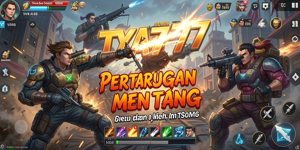 Tampilan gameplay TYA777 menunjukkan pertarungan seru dan aksi cepat.